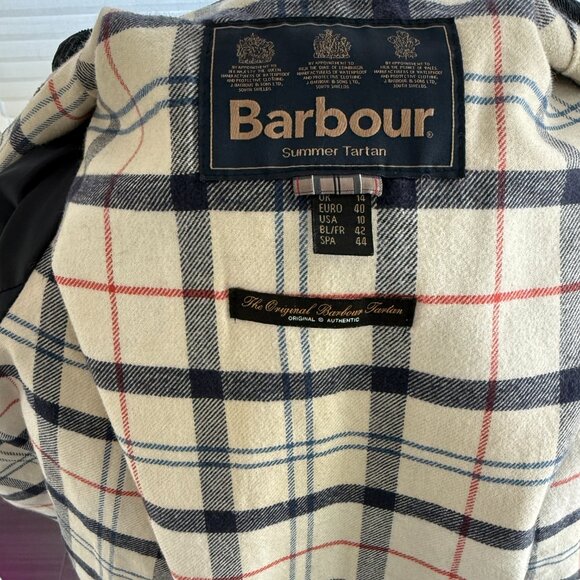 Barbour Summer Tartan Wax Jacket – Size 10 - Picture 7 of 8